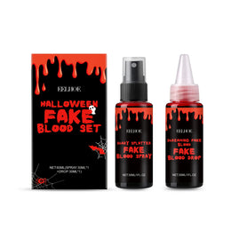 KissICON 1 Set Halloween Makeup Set With Fake Blood Sweat Proof Realistic Wound Scar Gentle Safe Women Man Christmas Decoration Cosplay Make Up