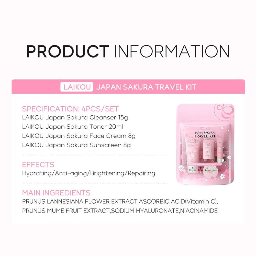 KissICON 1 set KissIcon Sakura Set Cleanser Serum Toner SPF -