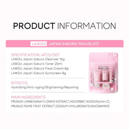 KissICON 1 set KissIcon Sakura Set Cleanser Serum Toner SPF -