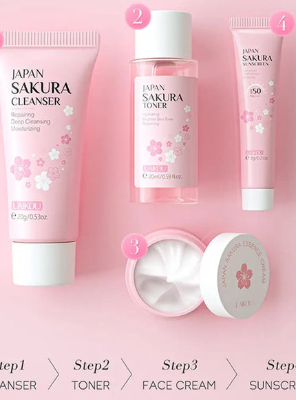 KissICON 1 set KissIcon Sakura Set Cleanser Serum Toner SPF -