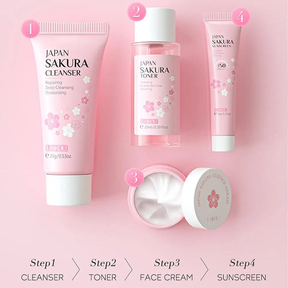 KissICON 1 set KissIcon Sakura Set Cleanser Serum Toner SPF -