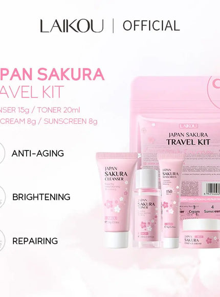 KissICON 1 set KissIcon Sakura Set Cleanser Serum Toner SPF -