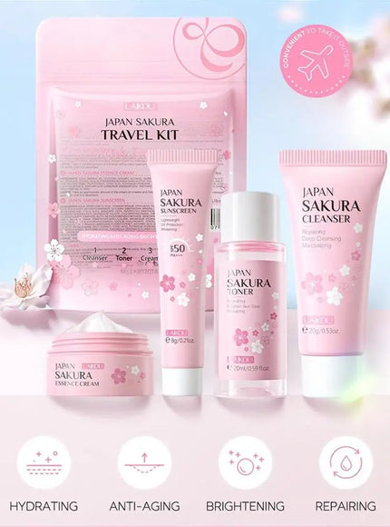 KissICON 1 set KissIcon Sakura Set Cleanser Serum Toner SPF -
