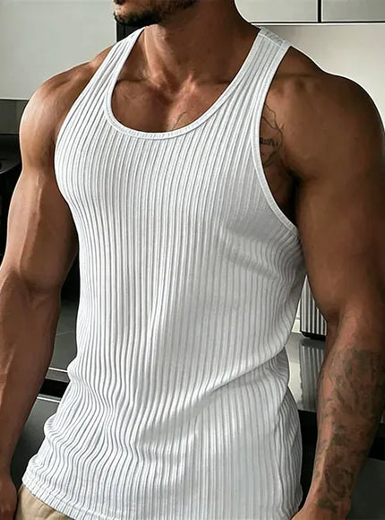 KissICON 1 / XL 2026 Mens Slim Fit Rib Knit Fitness Tank Top