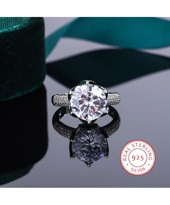 KissICON 10 💋 Beautiful S925 Silver Ring For Women- AAAA Zircon Sparkle