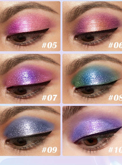 KissICON 10-Colors Eyeshadow Set 10color Glitter Liquid Eyeshadow Set – Gift