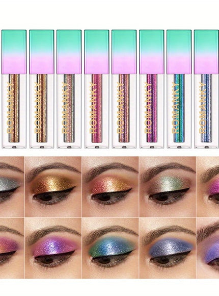 KissICON 10-Colors Eyeshadow Set 10color Glitter Liquid Eyeshadow Set – Gift