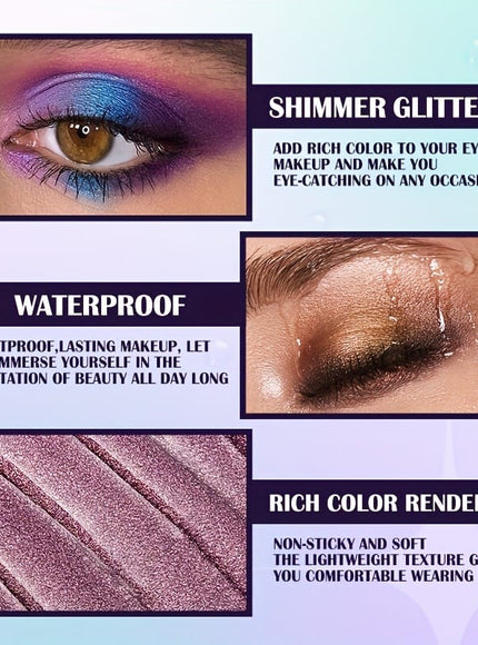 KissICON 10-Colors Eyeshadow Set 10color Glitter Liquid Eyeshadow Set – Gift