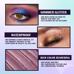 KissICON 10-Colors Eyeshadow Set 10color Glitter Liquid Eyeshadow Set – Gift