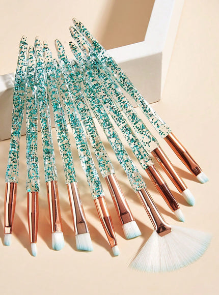 KissICON 10 Green Makeup Brushes [KissIcon] Baopinger Makeup Brush Set - Soft Nylon