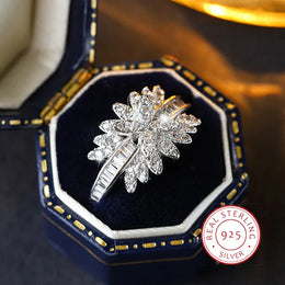 KissICON 10 Hot Stylish Zircon Women's Ring Exquisite 925 Silver Plated Jewelry for Everyday Wear with Jewelry Anniversary Gift Bridal Ring