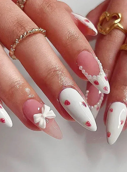 KissICON 10 KissIcon False Nails Press On Almond Flower Bow