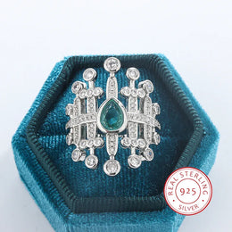 KissICON 10 KissIcon Paraiba Zircon Ring 925 Silver - Party Jewelry