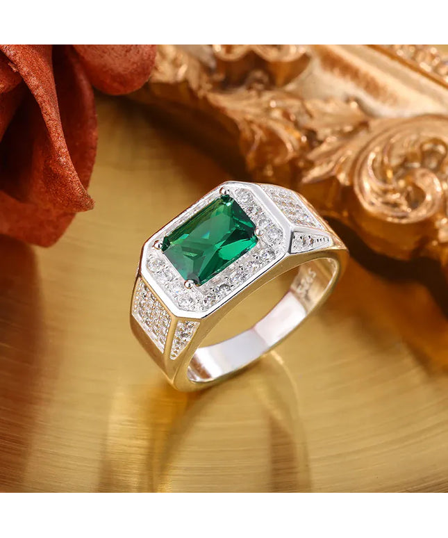 KissICON 10 KissIcon Unisex Classic Green CZ Ring - Perfect Gift