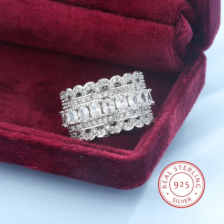 💋 Korean Lace Flower 925 Silver Ring - Elegant Retro Charm