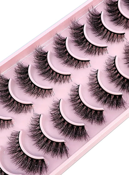 KissICON 10 pairs FA-05 KissIcon Faux Mink Eyelashes 3D Cross Lash Set