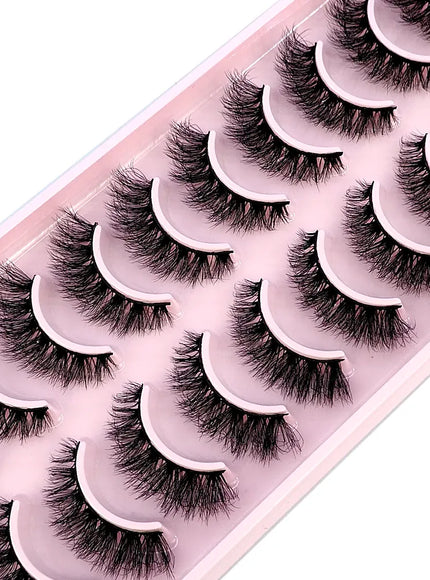 KissICON 10 pairs FA-08 KissIcon Faux Mink Eyelashes 3D Cross Lash Set