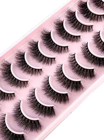 KissICON 10 pairs FA-11 KissIcon Faux Mink Eyelashes 3D Cross Lash Set