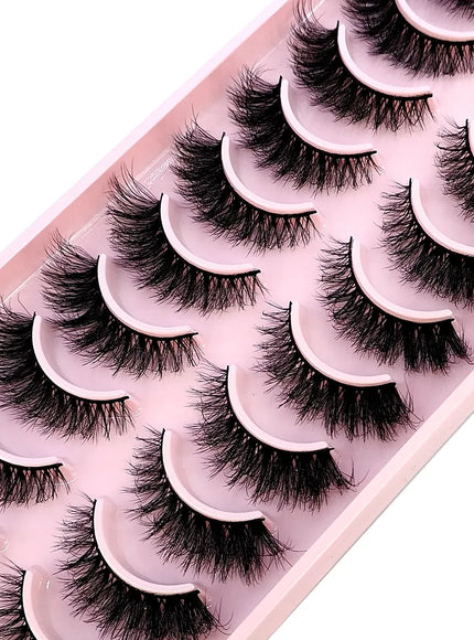 KissICON 10 pairs FA-13 KissIcon Faux Mink Eyelashes 3D Cross Lash Set