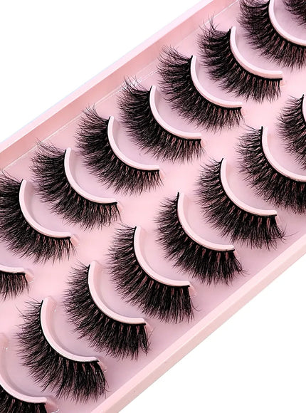KissICON 10 pairs FA-15 KissIcon Faux Mink Eyelashes 3D Cross Lash Set