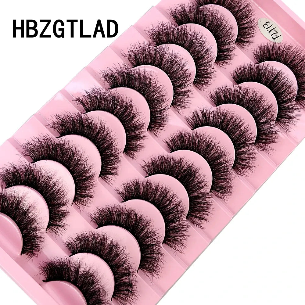 KissICON 10 pairs Fly-13 KissIcon Faux Mink Eyelashes 3D Cross Lash Set