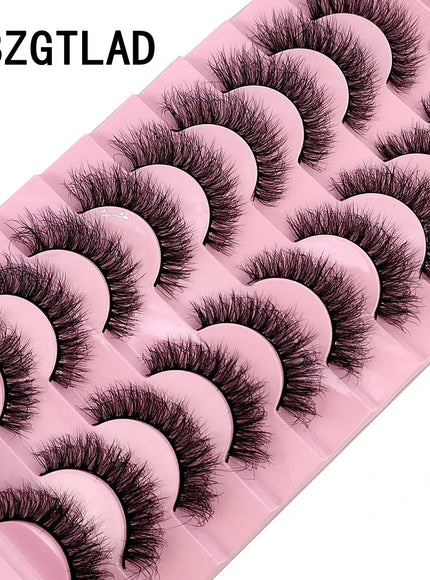 KissICON 10 pairs Fly-18 KissIcon Faux Mink Eyelashes 3D Cross Lash Set