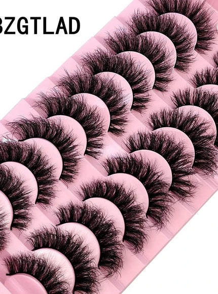 KissICON 10 pairs Fly-19 KissIcon Faux Mink Eyelashes 3D Cross Lash Set