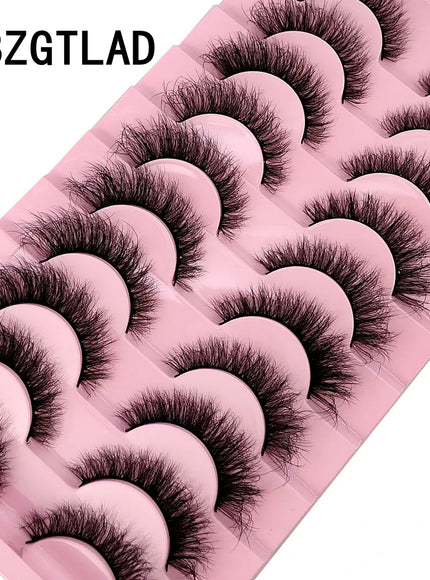 KissICON 10 pairs Fly-23 KissIcon Faux Mink Eyelashes 3D Cross Lash Set