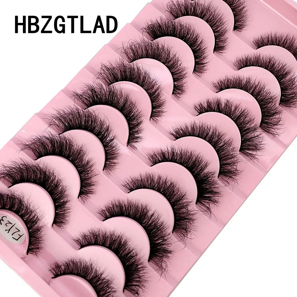 KissICON 10 pairs Fly-23 KissIcon Faux Mink Eyelashes 3D Cross Lash Set