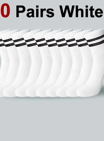 KissICON 10 Pairs White / China Mainland / One Size Breathable AutumnWinter MidTube Sport Socks 1020 Pairs
