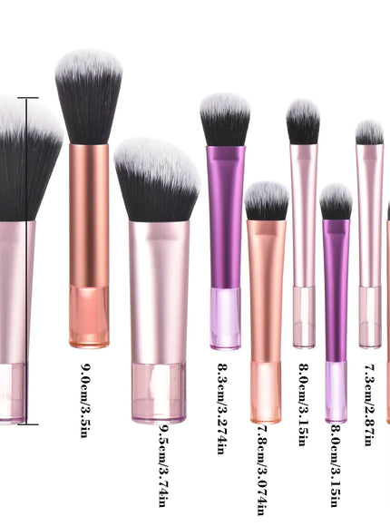 KissICON 10 PCS KissIcon 10 Color Mini Makeup Brush Set Portable
