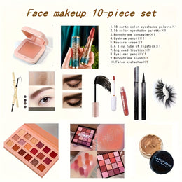 KissICON 10 Piece Set Complete Beginner Makeup Gift Set – Eyes Lips Face