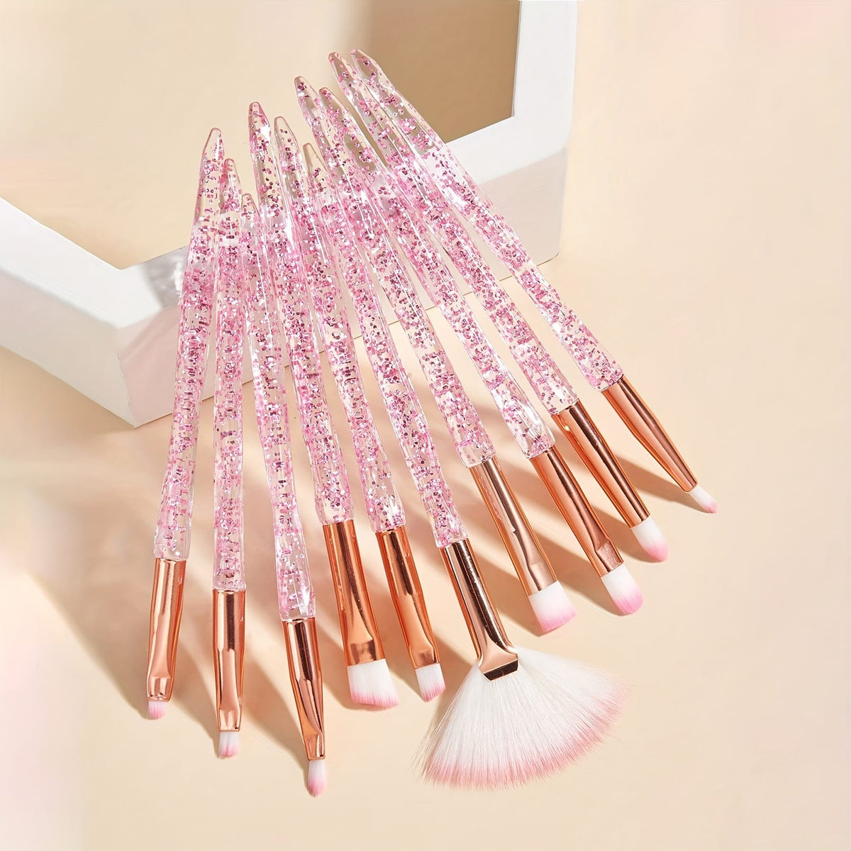 KissICON 10 Pink Makeup Brushes [KissIcon] Baopinger Makeup Brush Set - Soft Nylon