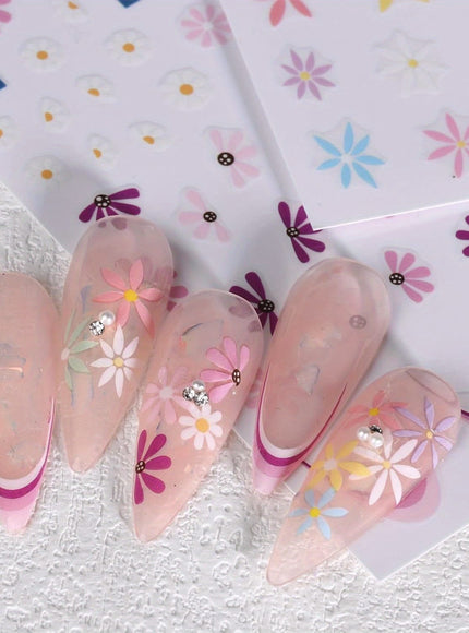 KissICON 10 Sheets KissIcon Floral Daisy Nail Art Stickers - Self