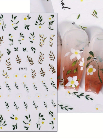 KissICON 10 Sheets KissIcon Floral Daisy Nail Art Stickers - Self