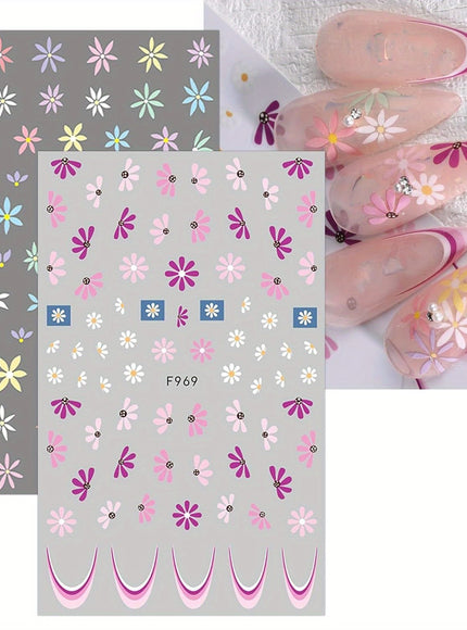 KissICON 10 Sheets KissIcon Floral Daisy Nail Art Stickers - Self