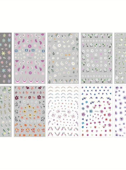 KissICON 10 Sheets KissIcon Floral Daisy Nail Art Stickers - Self