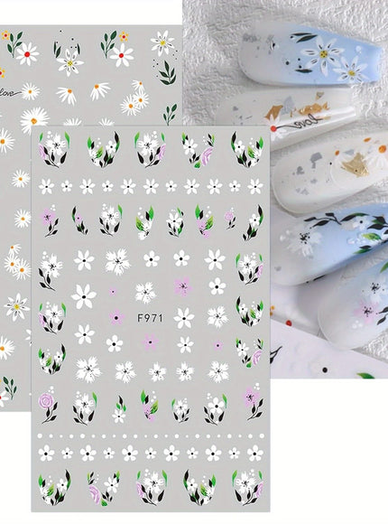 KissICON 10 Sheets KissIcon Floral Daisy Nail Art Stickers - Self
