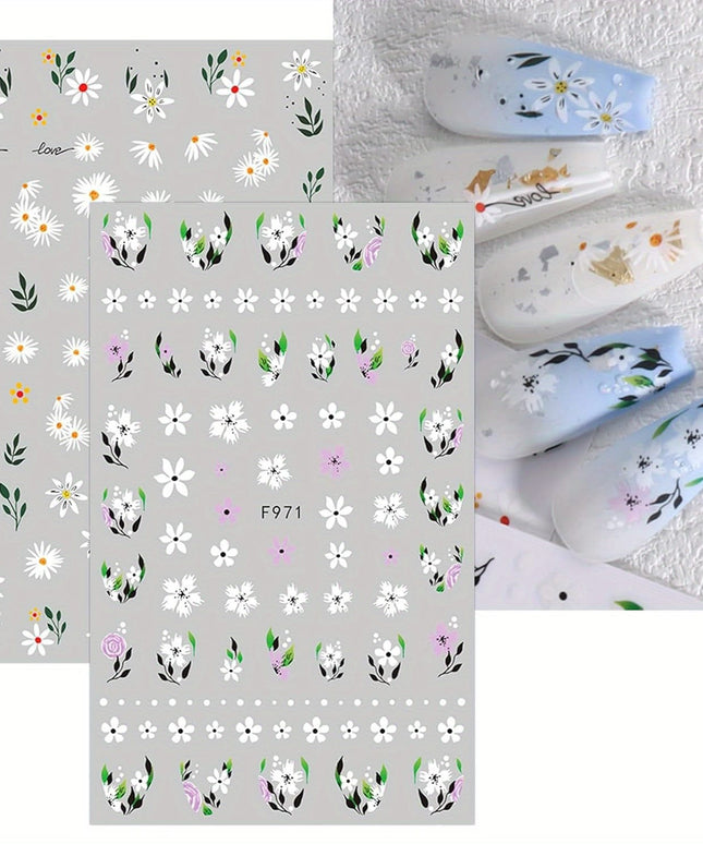 KissICON 10 Sheets KissIcon Floral Daisy Nail Art Stickers - Self