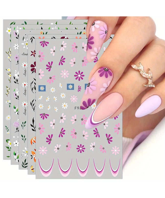 KissICON 10 Sheets KissIcon Floral Daisy Nail Art Stickers - Self