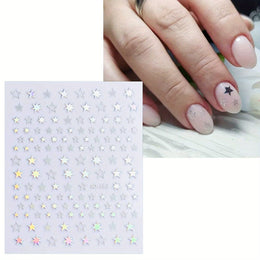 KissICON 10 Sheets KissIcon Nail Stickers Self Adhesive Glitter Hearts -