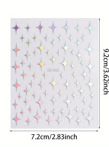 KissICON 10 Sheets KissIcon Nail Stickers Self Adhesive Glitter Hearts -