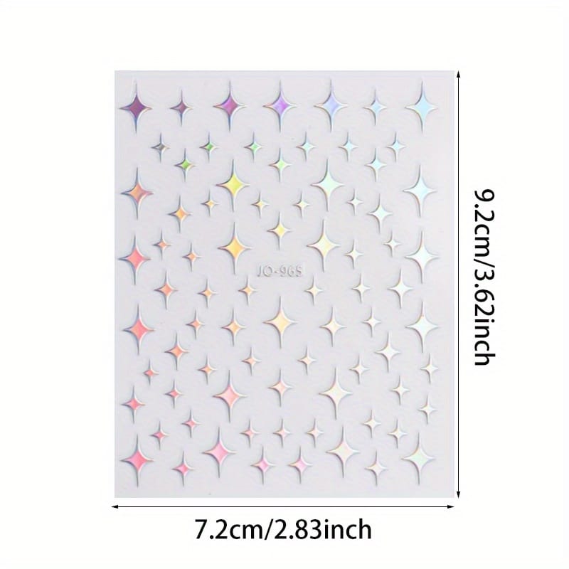 KissICON 10 Sheets KissIcon Nail Stickers Self Adhesive Glitter Hearts -