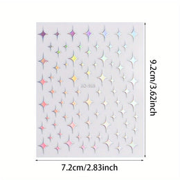 KissICON 10 Sheets KissIcon Nail Stickers Self Adhesive Glitter Hearts -