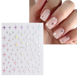 KissICON 10 Sheets KissIcon Nail Stickers Self Adhesive Glitter Hearts -
