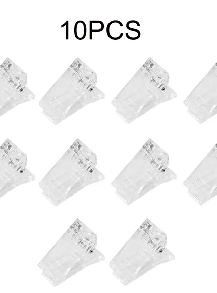 KissICON 10 Transparent Acrylic Nail Clip Transparent Gel Quick Building Tool