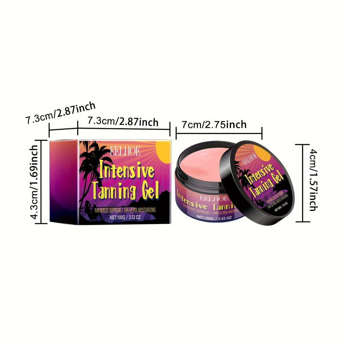KissICON 100g Peach Glow Tanning Gel Deep Hydration