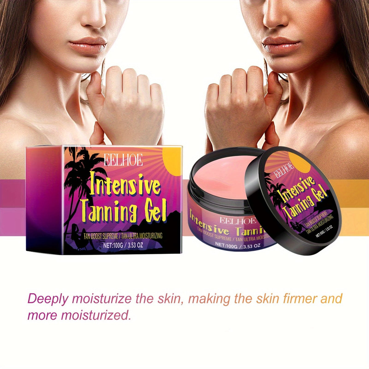 KissICON 100g Peach Glow Tanning Gel Deep Hydration
