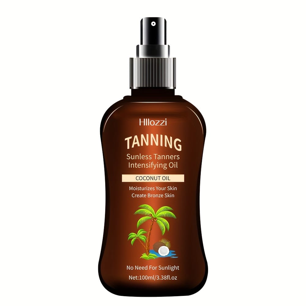 KissICON 100ml/3.38fl.oz Coconut Tanning Oil Sunless Tanners (Spray Head) Hllozzi Coconut Sunless Tanner Spray Set