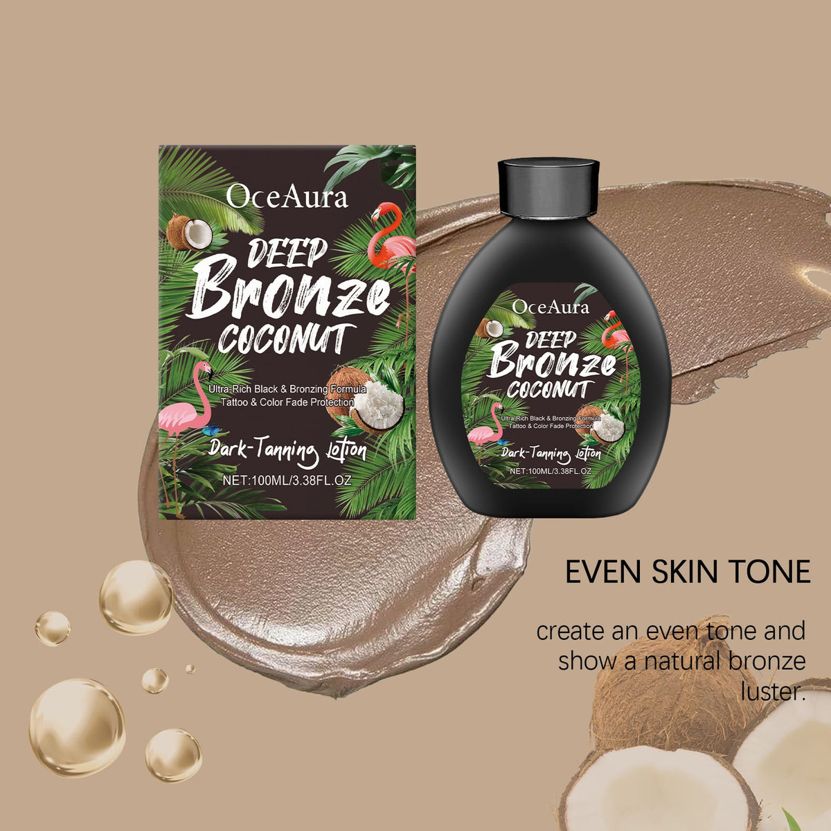 KissICON 100ml Boxed KissIcon Coconut Tanning Lotion - Hydrates Bronze Glow